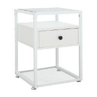 ราคา INDEX LIVING MALL โต๊ะข้าง รุ่นเฮก้า สีขาว (YA28501)