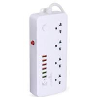 ราคา ปลั๊กสามตาพร้อมUSB 6ช่อง Nataku Ivory White, พลาสติก ตัว (YC89821)