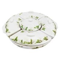 ราคา ชุดสำรับอาหาร5หลุม5ฝาปิดพร้อมถาดลายดอกไม้ KASSE HOME (Y021139)