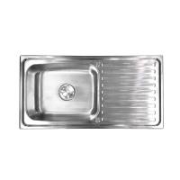 ราคา อ่างล้างจาน ซิงค์สเตนเลส 1 หลุม มีที่พัก LUCKY FLAME BIS-1056XL (Y051749)