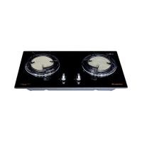ราคา เตาแก๊สแบบฝัง 2 หัวเตา หน้ากระจก หัวเตาอินฟาเรด LUCKY FLAME LBG-802i (Y051787)