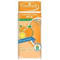 ราคา CHAMPION ถุงขยะ แบบม้วน กลิ่นส้ม ขนาด 24x28 นิ้ว (แพ็ค 15 ใบ) (0000373)