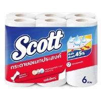 ราคา SCOTT กระดาษอเนกประสงค์ แผ่นใหญ่ (แพ็ค 6 ม้วน) (0000364)