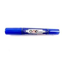 ราคา ONE ปากกามาร์คเกอร์ 2 หัว หัวแหลมและหัวตัด สีฟ้า น้ำหมึกกันน้ำ ถาวร (1011629)