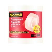 ราคา SCOTCH เทปใส รุ่น 600 แกน 3 นิ้ว ขนาด 3/4" x 36 หลา แพ็ค 4 แถม 1 (3090263)