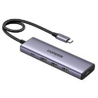 ราคา UGREEN USB-C to USB 3.0 3 พอร์ต+HDMI (4K@30Hz)+PD Hub รุ่น 15596 สีเทา (4094897)
