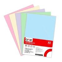 ราคา ONE กระดาษสีถ่ายเอกสาร 80 แกรม ขนาด A4 คละสี 5 สี (ม่วง เขียว ชมพู ฟ้า ครีม) 250 แผ่น/แพ็ค (5004987)