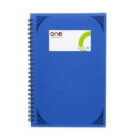 ราคา ONE สมุดบันทึกมุมมันสันห่วง 5/100 ขนาด 70 แกรม 100 แผ่น สีน้ำเงิน (5007122)
