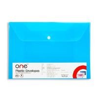 ราคา ONE ซองพลาสติกกระดุม สีฟ้า ขนาด A4 (แพ็ค 6 เล่ม) (6003936)
