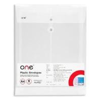 ราคา ONE ซองพลาสติกผูกเชือก สีขาว ขนาด A4 (6 ซอง/แพ็ค) (6003931)