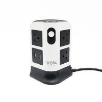 ราคา VOX ปลั๊กไฟทาวเวอร์ 2 ชั้น 2 สวิตช์ 7 ช่อง 2 USB รุ่น Nova Tower F5ST3-VS1-T7221 สีขาว-ดำ (8004345)