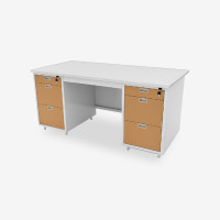 ราคา Luckyworld โต๊ะทำงาน ลิ้นชักซ้าย-ขวา หน้าโต๊ะอิพ๊อกซี่ DX-52 สีน้ำตาล ขนาด 1.6 ม. (Y017048)