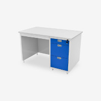 ราคา Luckyworld โต๊ะทำงานลิ้นชักข้าง หน้าโต๊ะปิดผิวลามิเนท สีน้ำเงิน ขนาด 1.2 ม. DL-40 (Y017065)