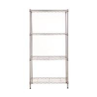 ราคา MZG 002-4T 75x35x150 cm. ชั้นเหล็กวางของปรับระดับได้ 4 ชั้น เอ็มแซตจี สีโครเมี่ยม เหล็กกล้าคาร์บอน (Y017767)