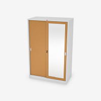 ราคา LUCKYWORLD ตู้เสื้อผ้าบานเลื่อนทึบ+บานกระจกเงา สีน้ำตาล KVS-126K (Y051132)