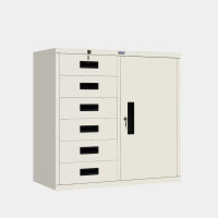 ราคา ตู้เหล็กอเนกประสงค์ 1 บานเปิด 6 ลิ้นชัก ขนาด 3 ฟุต ไอคอนิค MR-36 สีขาว (YA05542)