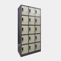 ราคา ตู้ล็อกเกอร์ 15 ช่อง มี 2 สี ไอคอนิค CLK-15 สีเทาสลับ ขนาด 3 ฟุต (YA07571)