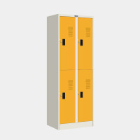 ราคา ตู้ล็อคเกอร์แถวคู่ 4 ช่อง มี 1 ราวแขวน 1 แผ่นชั้น โครงขาวไข่มุก สีบานเปิด 11 สี ไอคอนิค MLK-D22 บานเปิดสีเหลือง (YA09463)