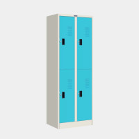 ราคา ตู้ล็อคเกอร์แถวคู่ 4 ช่อง มี 1 ราวแขวน 1 แผ่นชั้น โครงขาวไข่มุก สีบานเปิด 11 สี ไอคอนิค MLK-D22 บานเปิดฟ้า (YA09459)