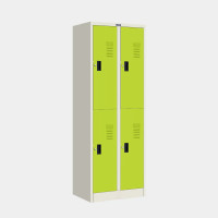 ราคา ตู้ล็อคเกอร์แถวคู่ 4 ช่อง มี 1 ราวแขวน 1 แผ่นชั้น โครงขาวไข่มุก สีบานเปิด 11 สี ไอคอนิค MLK-D22 บานเปิดสีเขียว (YA09465)