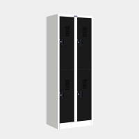 ราคา ตู้ล็อคเกอร์แถวคู่ 4 ช่อง มี 1 ราวแขวน 1 แผ่นชั้น โครงขาวสว่าง สีบานเปิด 13 สี ไอคอนิค MLK-D22 สีดำ (YA09467)