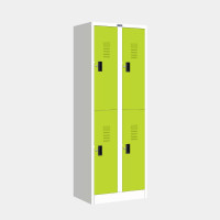 ราคา ตู้ล็อคเกอร์แถวคู่ 4 ช่อง มี 1 ราวแขวน 1 แผ่นชั้น โครงขาวสว่าง สีบานเปิด 13 สี ไอคอนิค MLK-D22 สีเขียว (YA09477)