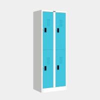 ราคา ตู้ล็อคเกอร์แถวคู่ 4 ช่อง มี 1 ราวแขวน 1 แผ่นชั้น โครงขาวสว่าง สีบานเปิด 13 สี ไอคอนิค MLK-D22 สีฟ้า (YA09471)