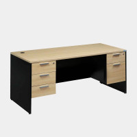 ราคา โต๊ะทํางาน ลิ้นชักซ้าย-ขวา 5 ลิ้นชัก ขาโต๊ะปรับระดับได้ ขนาด 1.8 ม. ไอคอนิค รุ่น PLD-1832 สีโอ๊คขาว-ดำ (YA11230)