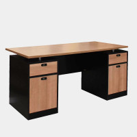 ราคา โต๊ะทํางานผู้บริหาร ลิ้นชักล็อครหัส ขนาด 1.6 ม. มี 4 สี ไอคอนิค WS-DK02 สีคาปูชิโน่-ดำ (YA11220)