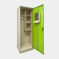 ราคา ตู้เก็บของอเนกประสงค์บานเปิดทึบ มีราวแขวน พร้อมชั้นวาง มี 14 สี ไอคอนิค MCAB-02 สีขาว-เขียว (YA11246)