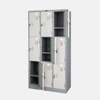 ราคา ตู้ล็อคเกอร์ 9 ช่อง เหล็กหนา 0.6 มม.(มอก.) ไอคอนิค PLK-009 สีเทาสลับ (YA13674)