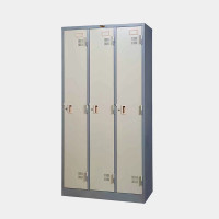 ราคา ตู้ล็อคเกอร์ 3 ช่อง เหล็กหนา 0.6 มม.(มอก.) ไอคอนิค PLK-003 สีเทาสลับ (YA13672)