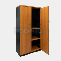 ราคา ตู้เอกสารไม้ทรงสูง 4 บานเปิดทึบ ไอคอนิค ST-080HDD สีเชอร์รี่-ดำ (YA13707)