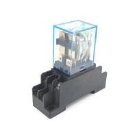 ราคา เพาเวอร์ รีเลย์ NO NC รีเลย์ 8 ขา คอยล์ 12VDC ตัดต่อวงจรไฟฟ้า 10A 240VAC หรือ 28VDC พร้อมฐาน PTF-08A-BASE ครบชุด รุ่น LY2N-J-12V (YA15070)