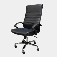 ราคา ICONIC เก้าอี้ผู้บริหาร เก้าอี้สำนักงานพนักพิงสูง ขาเหล็กชุบโครเมียม รุ่น MH-901A สีดำ (YA18136)