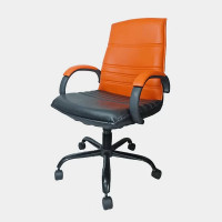 ราคา ICONIC เก้าอี้สำนักงานพนักพิงกลาง ขาเหล็กดํา แกนเกลียว รุ่น 160NB สีดำ-ส้ม (YA18202)
