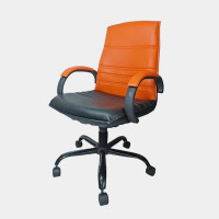 ราคา ICONIC เก้าอี้สำนักงานพนักพิงกลาง ขาเหล็กดํา แกนเกลียว รุ่น 160NB สีดำ-ส้ม (YA18203)