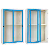 ราคา WELCO ตู้เสื้อผ้าบานเลื่อนกระจก มี 1 ราวแขวน และ 1 แผ่นชั้น รุ่น WDSLG04 สีขาว-ฟ้า ขนาด 4 ฟุต (YA20701)