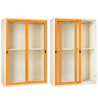 ราคา WELCO ตู้เสื้อผ้าบานเลื่อนกระจก มี 1 ราวแขวน และ 1 แผ่นชั้น รุ่น WDSLG04 สีขาว-ส้ม ขนาด 4 ฟุต (YA20703)