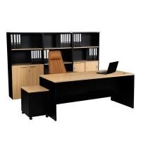 ราคา CENTURY ชุดโต๊ะผู้บริหาร รุ่น EXECUTIVE DESK SET สีเชอร์รี่-ดำ (YA20718)