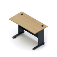 ราคา CENTURY โต๊ะทำงานขาเหล็กไม่มีลิ้นชัก รุ่น L120 สีไวท์โอ๊ค ขนาด 120 ซม. (YA20808)