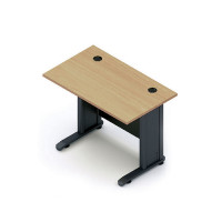 ราคา CENTURY โต๊ะทำงานขาเหล็กไม่มีลิ้นชัก รุ่น L106 สีเชอร์รี่-ดำ ขนาด 100 ซม. (YA20811)