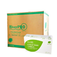 ราคา RIVERPRO กระดาษเช็ดมือ V-Fold 2 ชั้น Economy ขาว ขนาด 19.5x25 ซม. 250 แผ่น/ห่อ 24 ห่อ/กล่อง (YA21947)
