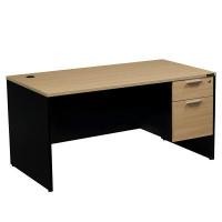 ราคา CENTURY โต๊ะทำงานไม้ 2 ลิ้นชัก 2 ขนาด LD02-SERIES รุ่น LD1502 สีเชอร์รี่-ดำ ขนาด 150 x 80 x 75 ซม. (YA23027)