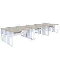 ราคา INDEX LIVING MALL โต๊ะคอมพิวเตอร์ 6 ที่นั่ง รุ่นเวคตร้า สีขาว/สีเมเปิ้ล 450 ซม. (YA25061)