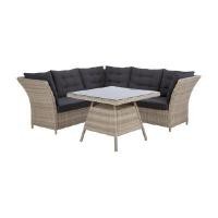 ราคา INDEX LIVING MALL ชุดโต๊ะสนาม+โซฟาเข้ามุม รุ่นมาชารอฟ สีน้ำตาล (YA25373)