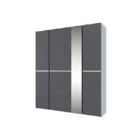 ราคา INDEX LIVING MALL ตู้เสื้อผ้า 4 บาน รุ่นเอสติม่า สีเทาอ่อน ขนาด 200 x 60 x 220 ซม. (YA25447)