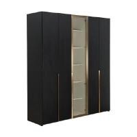 ราคา INDEX LIVING MALL ตู้เสื้อผ้า 5 บาน รุ่นอริสโต สีดำ/เทาเข้ม (YA25446)
