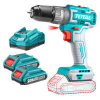 ราคา TOTAL สว่านกระแทกแบตเตอรี่ไร้สาย แบต 2 ก้อน + แท่นชาร์จ รุ่น TIDLI20508 20 โวลท์ (YA25928)