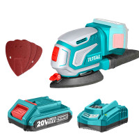 ราคา TOTAL เครื่องขัดกระดาษทราย ไร้สาย 20 โวลท์ รุ่น TDSLI2051 พร้อมกระดาษทราย 3 แผ่น (YA27098)